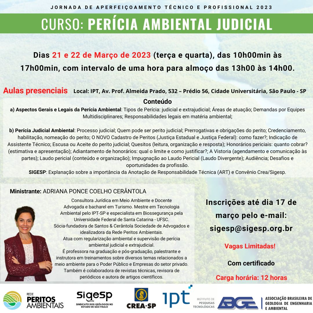 CURSO PERICIA AMBIENTAL JUDICIAL